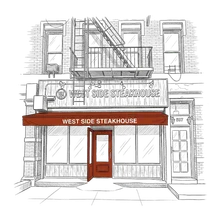 Illustration of the West Side Steakhouse facade